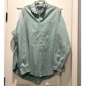 Ralph Lauren Classic Fit Long Sleeve Button Down Shirt Mens XL Light Blue Polo
